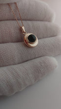 Load and play video in Gallery viewer, Onyx and Rose Gold Pendant
